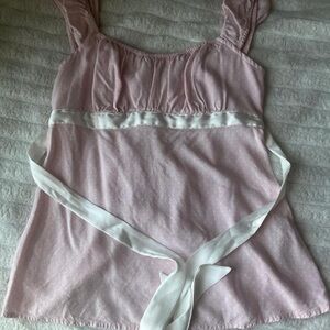 Hollister pink polka dot baby doll top